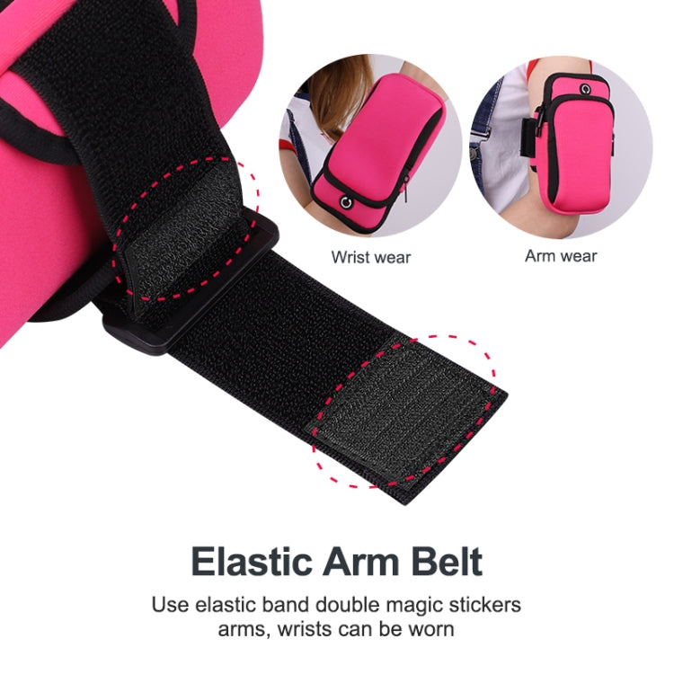 กระเป๋าคล้องแขนกีฬามัลติฟังก์ชั่นซิปคู่พร้อมรูหูฟัง, For Smart Phones Below 6.0 inch