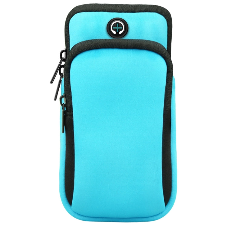 กระเป๋าคล้องแขนกีฬามัลติฟังก์ชั่นซิปคู่พร้อมรูหูฟัง, For Smart Phones Below 6.0 inch