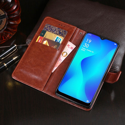 idewei Crazy Horse Texture ซองหนังพลิกแนวนอนพร้อมตัวยึดและช่องเสียบการ์ดและกระเป๋าสตางค์, For OPPO A1K, For OPPO A3S, For OPPO A5 (2020), For OPPO A5s, For OPPO A7, For OPPO K5