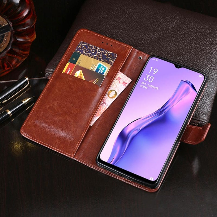 idewei Crazy Horse Texture ซองหนังพลิกแนวนอนพร้อมตัวยึดและช่องเสียบการ์ดและกระเป๋าสตางค์, For OPPO A8, For OPPO A9, For OPPO A9 (2020), For OPPO A11, For OPPO A31 (2020), For OPPO AX5
