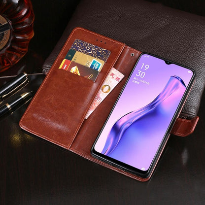 idewei Crazy Horse Texture ซองหนังพลิกแนวนอนพร้อมตัวยึดและช่องเสียบการ์ดและกระเป๋าสตางค์, For OPPO A8, For OPPO A9, For OPPO A9 (2020), For OPPO A11, For OPPO A31 (2020), For OPPO AX5