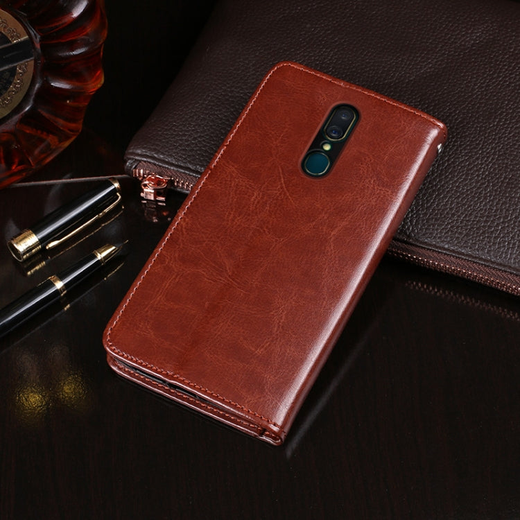 idewei Crazy Horse Texture ซองหนังพลิกแนวนอนพร้อมตัวยึดและช่องเสียบการ์ดและกระเป๋าสตางค์, For OPPO F11, For OPPO F11 Pro, For OPPO F15, For OPPO K3, For OPPO R15 Pro, For OPPO A7X