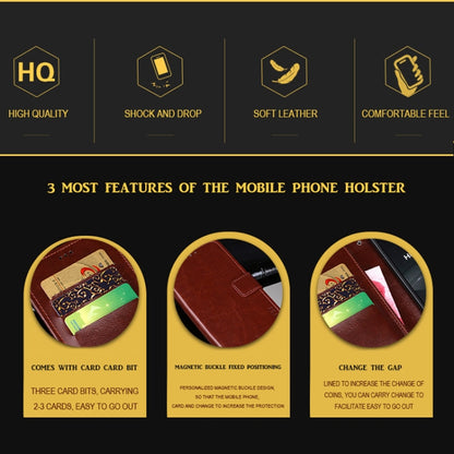 idewei Crazy Horse Texture ซองหนังพลิกแนวนอนพร้อมตัวยึดและช่องเสียบการ์ดและกระเป๋าสตางค์, For OPPO F11, For OPPO F11 Pro, For OPPO F15, For OPPO K3, For OPPO R15 Pro, For OPPO A7X