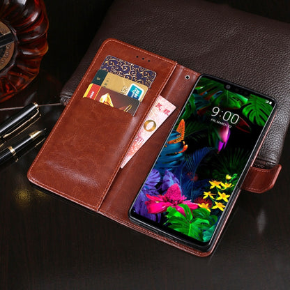 idewei Crazy Horse Texture ซองหนังพลิกแนวนอนพร้อมตัวยึดและช่องเสียบการ์ดและกระเป๋าสตางค์, For LG G8 ThinQ, For LG K20 (2019), For LG K40S, For LG K50S, For LG Stylo 5, For LG X power2