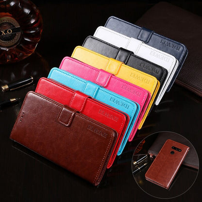 idewei Crazy Horse Texture ซองหนังพลิกแนวนอนพร้อมตัวยึดและช่องเสียบการ์ดและกระเป๋าสตางค์, For LG G8 ThinQ, For LG K20 (2019), For LG K40S, For LG K50S, For LG Stylo 5, For LG X power2