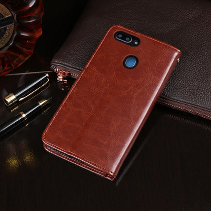 idewei Crazy Horse Texture ซองหนังพลิกแนวนอนพร้อมตัวยึดและช่องเสียบการ์ดและกระเป๋าสตางค์, For OPPO Realme 2, For OPPO Realme 3, For OPPO Realme 5 / Realme 5s, For OPPO Realme C2, For OPPO Realme X, For OPPO Realme X50 5G