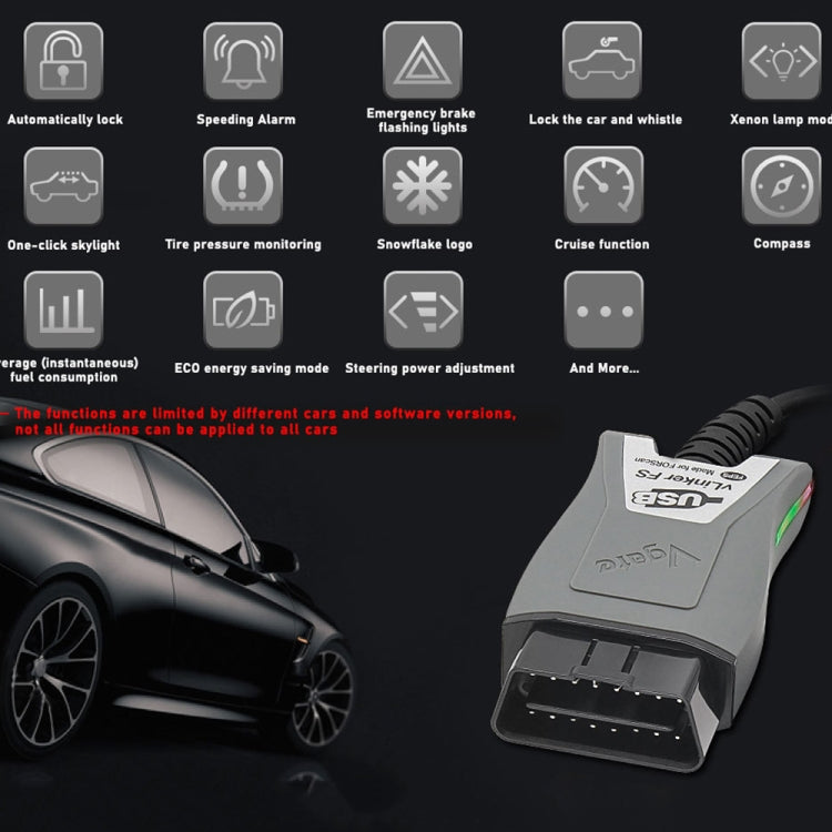 Vgate Vlinker FS ELM327 USB OBD2 เครื่องมือวินิจฉัยรถยนต์, Vlinker FS