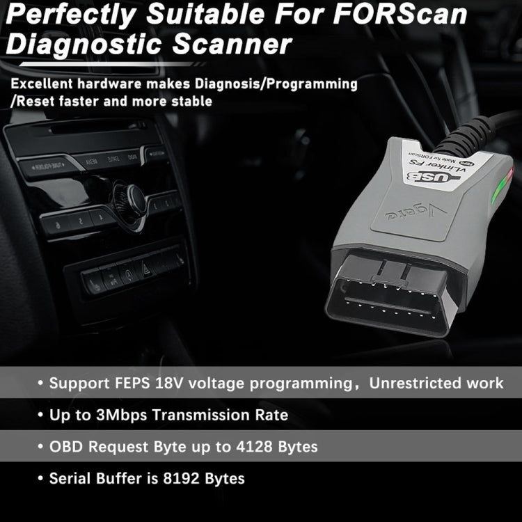 Vgate Vlinker FS ELM327 USB OBD2 เครื่องมือวินิจฉัยรถยนต์, Vlinker FS