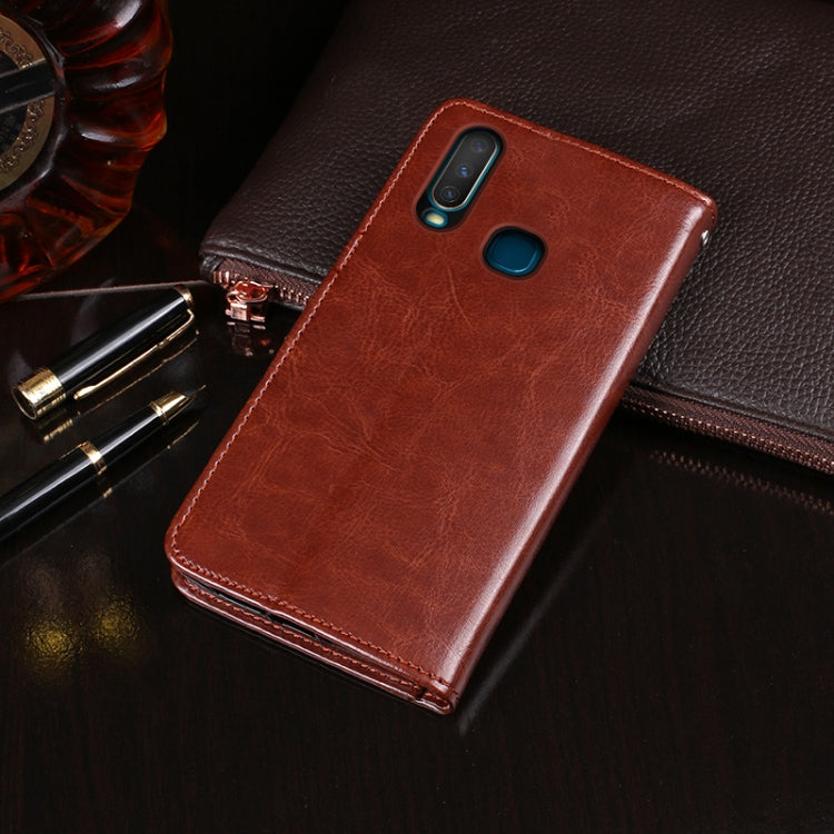 idewei Crazy Horse Texture ซองหนังพลิกแนวนอนพร้อมตัวยึดและช่องเสียบการ์ดและกระเป๋าสตางค์, For Vivo Y17 2019, For Vivo Z5x