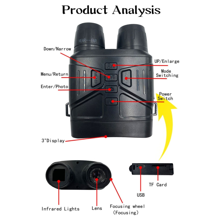 NV4000 การล่าสัตว์กลางแจ้ง 4K HD กล้องส่องทางไกล Night Vision, NV4000