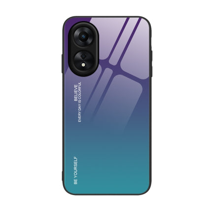สำหรับ OPPO A17 เคสโทรศัพท์กระจกสีไล่โทนสี, For OPPO A17