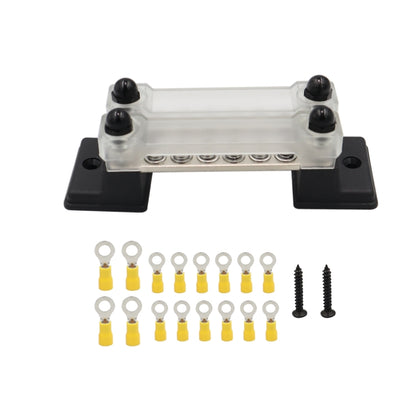 CP-3052 150A 12-48V RV Yacht บัสบาร์ 6 แถวคู่พร้อมขั้วต่อ 16 ชิ้น, CP-3052