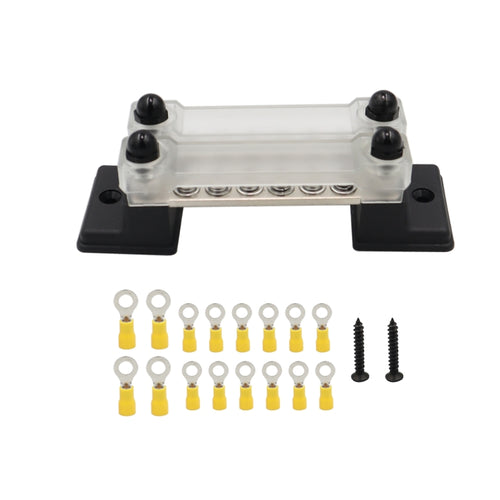 CP-3052 150A 12-48V RV Yacht บัสบาร์ 6 แถวคู่พร้อมขั้วต่อ 16 ชิ้น, CP-3052