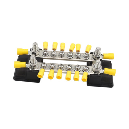 CP-3052 150A 12-48V RV Yacht บัสบาร์ 6 แถวคู่พร้อมขั้วต่อ 16 ชิ้น, CP-3052