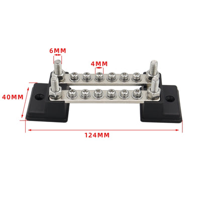 CP-3052 150A 12-48V RV Yacht บัสบาร์ 6 แถวคู่พร้อมขั้วต่อ 16 ชิ้น, CP-3052