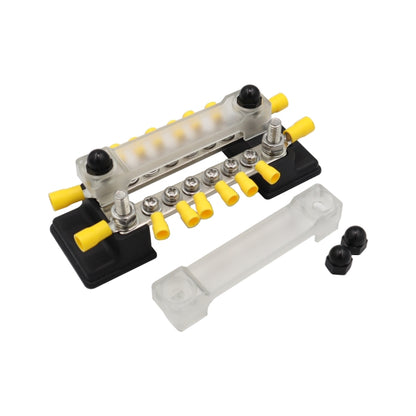 CP-3052 150A 12-48V RV Yacht บัสบาร์ 6 แถวคู่พร้อมขั้วต่อ 16 ชิ้น, CP-3052