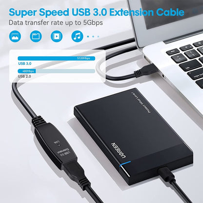 USB 3.0 สายต่อขยายข้อมูลซิงค์ข้อมูลชายกับหญิงความเร็วสูง ความยาว: 5 ม, 5m
