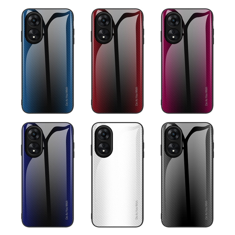 สำหรับ OPPO A17 Texture กระจกไล่ระดับสีเคสโทรศัพท์ TPU, For OPPO A17
