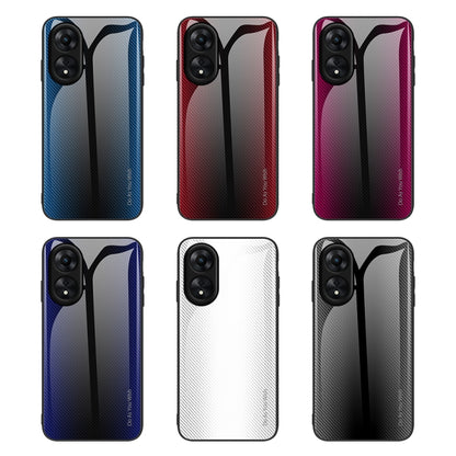 สำหรับ OPPO A17 Texture กระจกไล่ระดับสีเคสโทรศัพท์ TPU, For OPPO A17