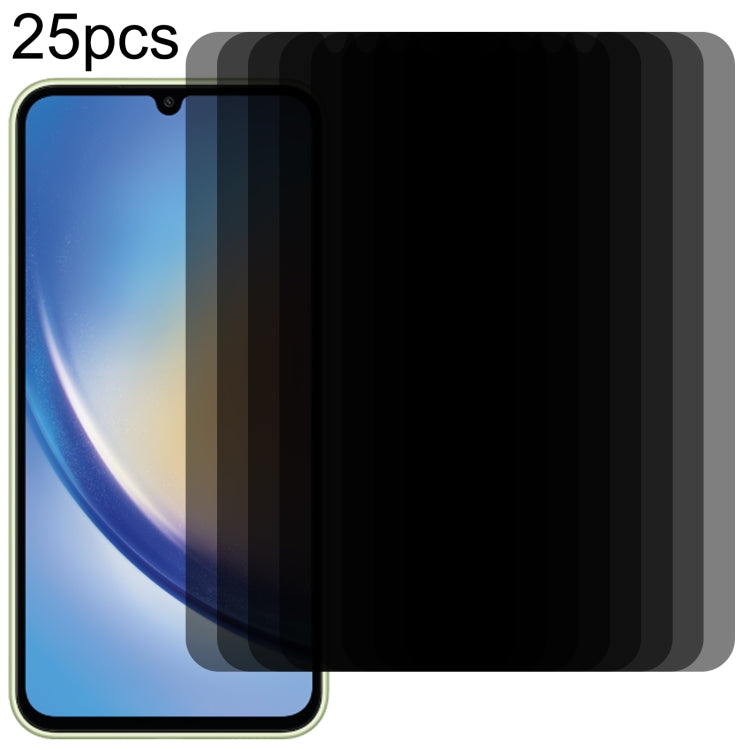 สำหรับ Samsung Galaxy A34 5G 25 ชิ้นฟิล์มกระจกนิรภัยความเป็นส่วนตัวพื้นผิวเรียบ, For Samsung Galaxy A34 5G(25pcs)