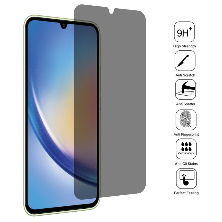 สำหรับ Samsung Galaxy A34 5G 25 ชิ้นฟิล์มกระจกนิรภัยความเป็นส่วนตัวพื้นผิวเรียบ, For Samsung Galaxy A34 5G(25pcs)