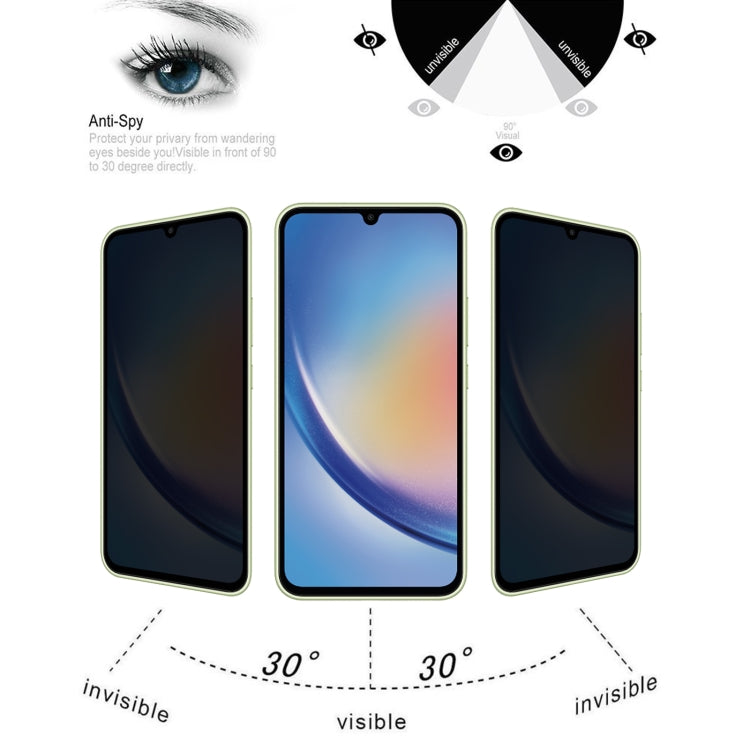 สำหรับ Samsung Galaxy A34 5G 25 ชิ้นฟิล์มกระจกนิรภัยความเป็นส่วนตัวพื้นผิวเรียบ, For Samsung Galaxy A34 5G(25pcs)