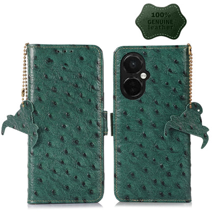 สำหรับ OnePlus Nord CE 3 Lite ลายนกกระจอกเทศหนังแท้ RFID เคสโทรศัพท์, For OnePlus Nord CE 3 Lite