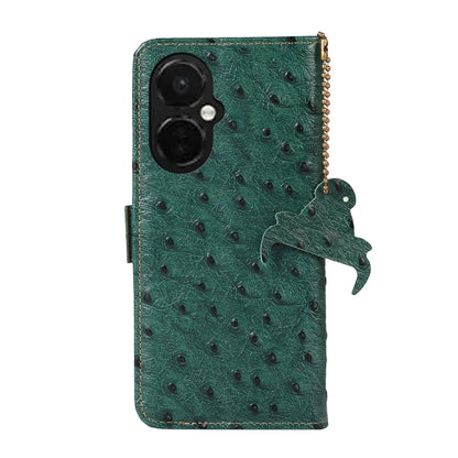 สำหรับ OnePlus Nord CE 3 Lite ลายนกกระจอกเทศหนังแท้ RFID เคสโทรศัพท์, For OnePlus Nord CE 3 Lite