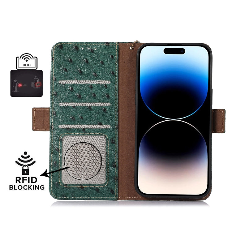สำหรับ OnePlus Nord CE 3 Lite ลายนกกระจอกเทศหนังแท้ RFID เคสโทรศัพท์, For OnePlus Nord CE 3 Lite