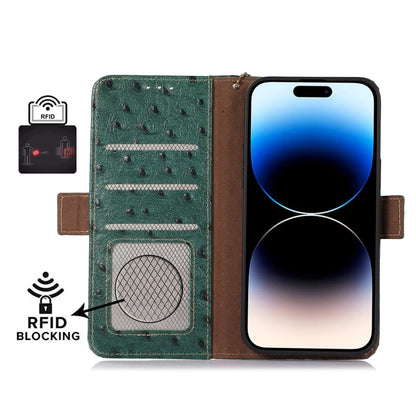 สำหรับ OnePlus Nord CE 3 Lite ลายนกกระจอกเทศหนังแท้ RFID เคสโทรศัพท์, For OnePlus Nord CE 3 Lite