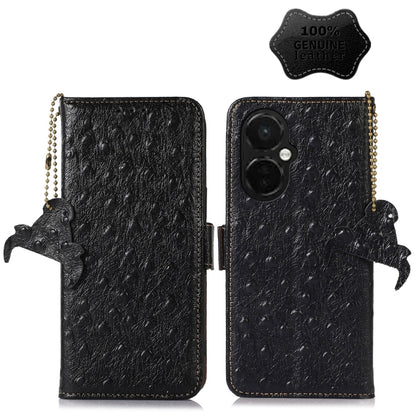 สำหรับ OnePlus Nord CE 3 Lite ลายนกกระจอกเทศหนังแท้ RFID เคสโทรศัพท์, For OnePlus Nord CE 3 Lite