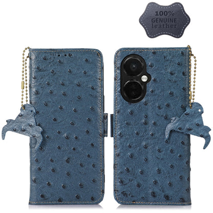สำหรับ OnePlus Nord CE 3 Lite ลายนกกระจอกเทศหนังแท้ RFID เคสโทรศัพท์, For OnePlus Nord CE 3 Lite