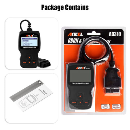 Ancel AD310 CAN OBD2 เครื่องมือวินิจฉัยความผิดพลาดของเครื่องยนต์ในรถยนต์, AD310