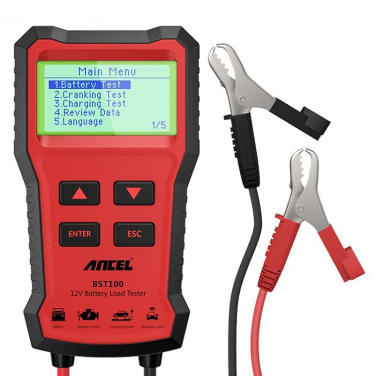 Ancel BST100 12V เครื่องทดสอบแบตเตอรี่รถยนต์, BST100