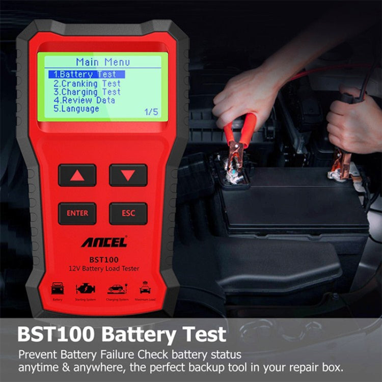 Ancel BST100 12V เครื่องทดสอบแบตเตอรี่รถยนต์, BST100
