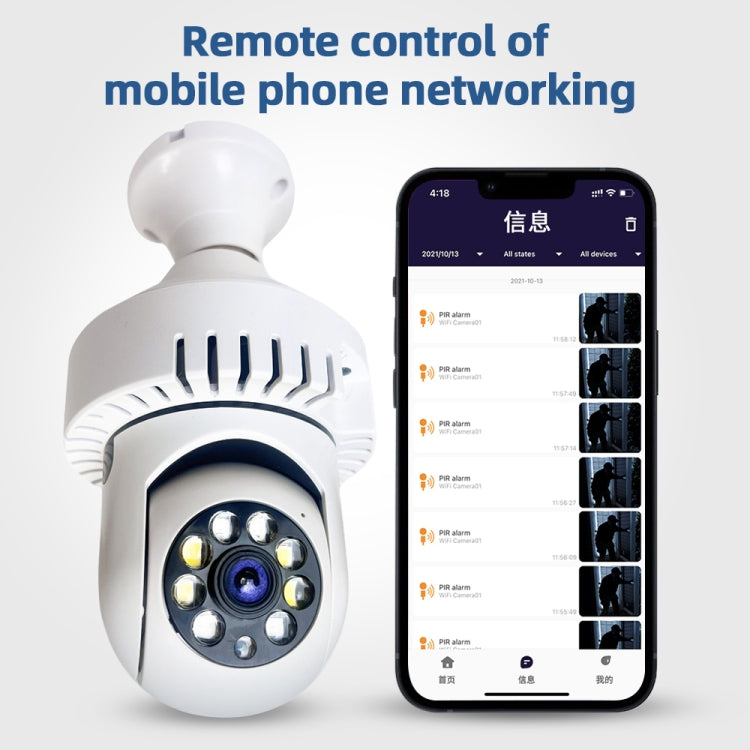 กล้อง WiFi หลอดไฟสัญญาณเตือนภัยควัน DP36 1080P รองรับการมองเห็นกลางคืน IR / การตรวจจับการเคลื่อนไหว / เสียงสองทาง, DP36