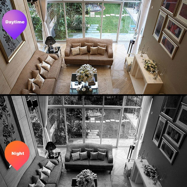 กล้อง WiFi หลอดไฟสัญญาณเตือนภัยควัน DP36 1080P รองรับการมองเห็นกลางคืน IR / การตรวจจับการเคลื่อนไหว / เสียงสองทาง, DP36