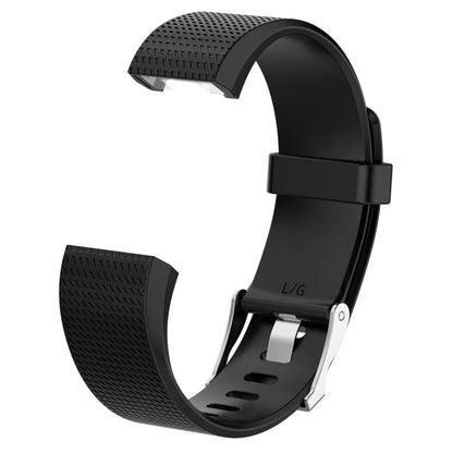 สำหรับ Fitbit Charge 2 สายรัดข้อมือซิลิโคนสำหรับเปลี่ยนพื้นผิวทั่วไปพร้อมหัวเข็มขัด, S, L