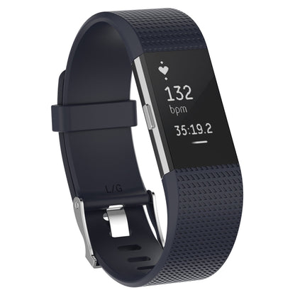 สำหรับ Fitbit Charge 2 สายรัดข้อมือซิลิโคนสำหรับเปลี่ยนพื้นผิวทั่วไปพร้อมหัวเข็มขัด, S, L