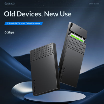 ORICO ORICO-2526C3-V1 USB 3.0 ขนาด 2.5 นิ้ว USB-A ถึง Type-C ฮาร์ดไดรฟ์ที่จัดเก็บข้อมูลภายนอก เคส, Type-C