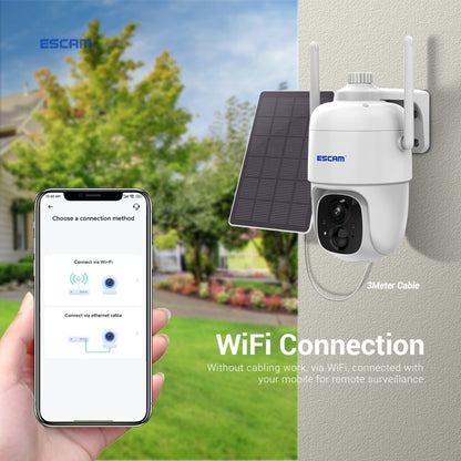 ESCAM G24 3MP WiFi Smart Night Vision 2-way Voice Intercom พลังงานแสงอาทิตย์สนับสนุนกล้อง Full HD AI การรับรู้ PIR Alarm, G24