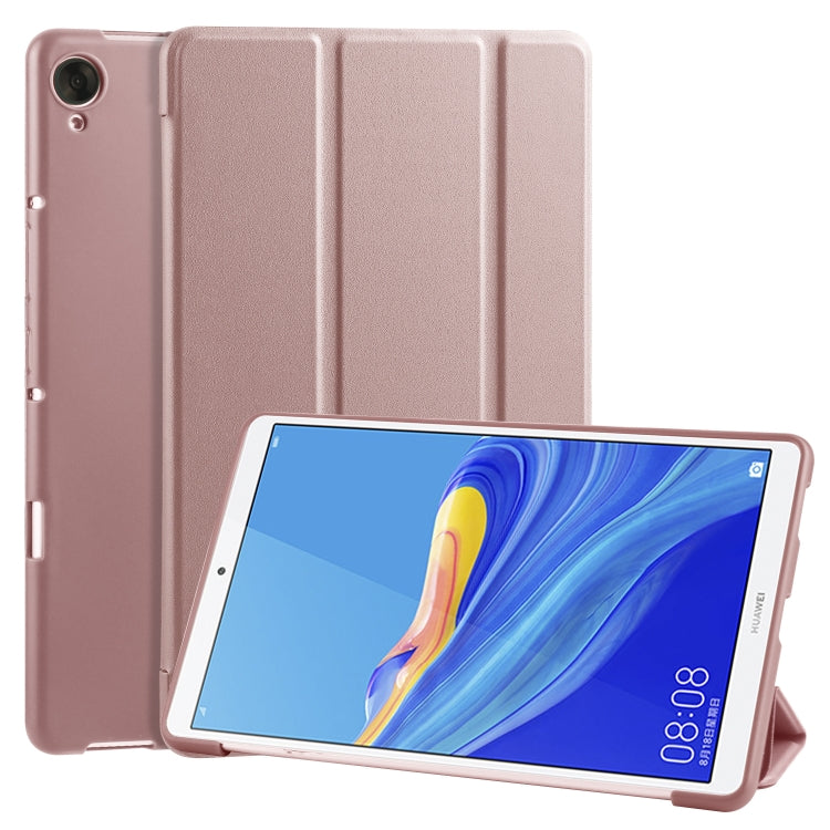 หนัง PU พลิกแนวนอน 3 พับ + เคส TPU รังผึ้งกันกระแทกพร้อมตัวยึด, For Huawei MediaPad M6 8.4 inch, For Huawei MediaPad M6 10.8 inch, For Huawei MatePad Pro 10.8 inch, Huawei MediaPad T5 10 inch