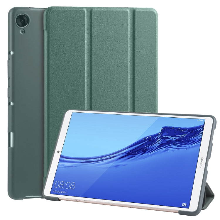 หนัง PU พลิกแนวนอน 3 พับ + เคส TPU รังผึ้งกันกระแทกพร้อมตัวยึด, For Huawei MediaPad M6 8.4 inch, For Huawei MediaPad M6 10.8 inch, For Huawei MatePad Pro 10.8 inch, Huawei MediaPad T5 10 inch