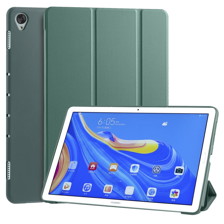 หนัง PU พลิกแนวนอน 3 พับ + เคส TPU รังผึ้งกันกระแทกพร้อมตัวยึด, For Huawei MediaPad M6 8.4 inch, For Huawei MediaPad M6 10.8 inch, For Huawei MatePad Pro 10.8 inch, Huawei MediaPad T5 10 inch