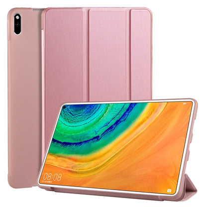 หนัง PU พลิกแนวนอน 3 พับ + เคส TPU รังผึ้งกันกระแทกพร้อมตัวยึด, For Huawei MediaPad M6 8.4 inch, For Huawei MediaPad M6 10.8 inch, For Huawei MatePad Pro 10.8 inch, Huawei MediaPad T5 10 inch