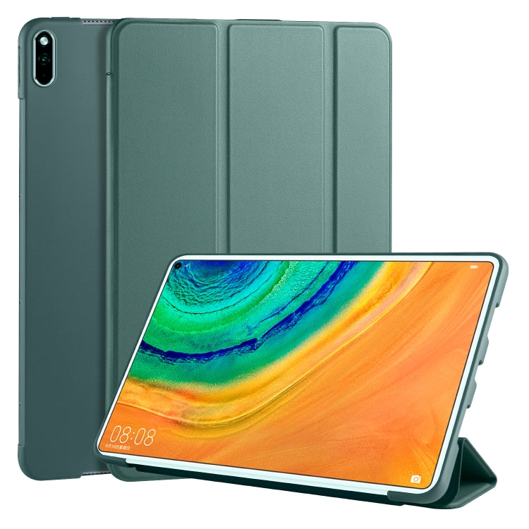 หนัง PU พลิกแนวนอน 3 พับ + เคส TPU รังผึ้งกันกระแทกพร้อมตัวยึด, For Huawei MediaPad M6 8.4 inch, For Huawei MediaPad M6 10.8 inch, For Huawei MatePad Pro 10.8 inch, Huawei MediaPad T5 10 inch