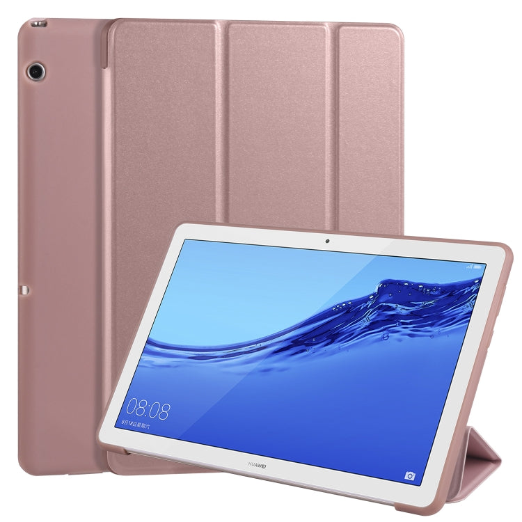 หนัง PU พลิกแนวนอน 3 พับ + เคส TPU รังผึ้งกันกระแทกพร้อมตัวยึด, For Huawei MediaPad M6 8.4 inch, For Huawei MediaPad M6 10.8 inch, For Huawei MatePad Pro 10.8 inch, Huawei MediaPad T5 10 inch