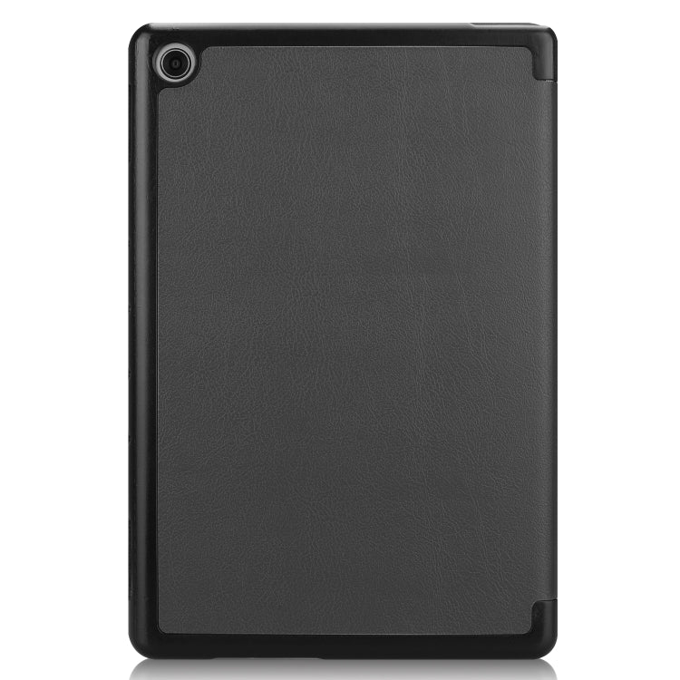 สำหรับ Huawei M5 Lite 10.0 นิ้ว Custer Pattern ซองหนังพลิกแนวนอนสีบริสุทธิ์พร้อมตัวยึดสามพับ & พร้อมฟังก์ชั่นพัก / ปลุก, For Huawei MediaPad M5 Lite 10.0 inch