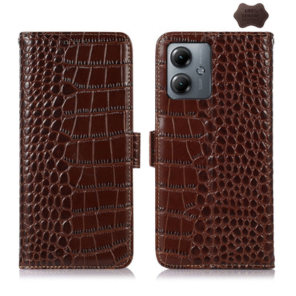 ซองใส่โทรศัพท์หนังวัวชั้นบนจระเข้, For Motorola Edge 50 Neo, For Motorola Moto G04 / G24, For Motorola Moto G34, For Motorola Moto G14 4G, For Motorola Moto G Power 2023