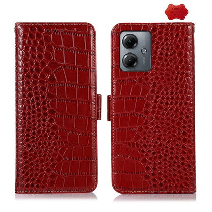 ซองใส่โทรศัพท์หนังวัวชั้นบนจระเข้, For Motorola Edge 50 Neo, For Motorola Moto G04 / G24, For Motorola Moto G34, For Motorola Moto G14 4G, For Motorola Moto G Power 2023